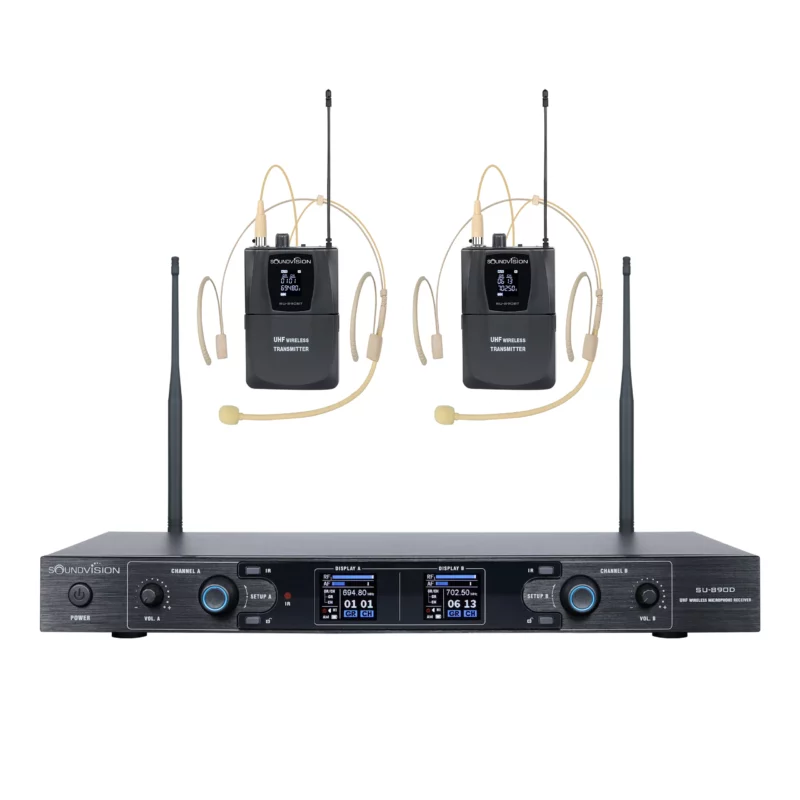SOUNDVISION SU-890D-ll/BT (HW-X) ชุดไมค์ลอยคาดศรีษะคู่ ย่าน UHF คลื่นความถี่ 694.5 – 702.7MHz