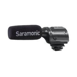 Saramonic SR-PMIC1 Super-Cardioid Unidirectional Condenser Microphone with Integrated Shockmount, Low-Cut Filter & Battery-Free