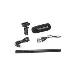 Saramonic SR-TM7 Super-Cardioid Broadcast XLR Shotgun Condenser Microphone with Built-in Rechargeable Battery, 15" Capsule