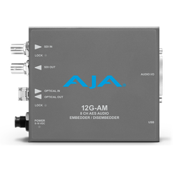 AJA 12G-AM-R 12G-SDI 8-Channel AES Embedder/Disembedder