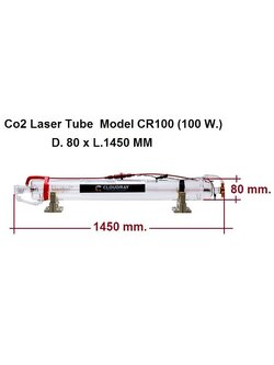 Co2 laser tube 100W 80x1450 mm.