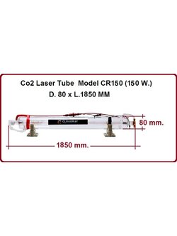 co2 Laser Tube 150-180W.D80xL1850 mm.