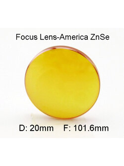 Co2 Laser Focus Lens Diameter : 20 mm. Focal Length : 101.6 mm.