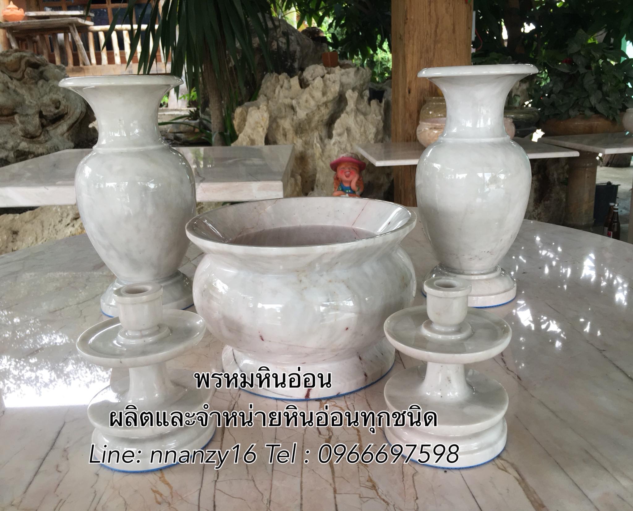ชุดแจกันหินอ่อน12นิ้ว