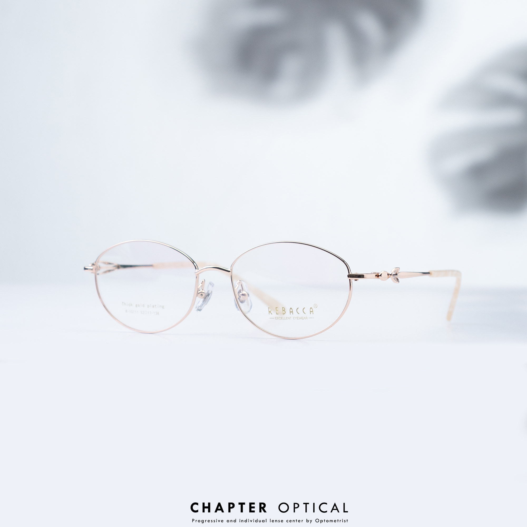 กรอบแว่นแฟชั่น รุ่น R-10111-C.gold ( พร้อมเลนส์สายต 1990 บาท )