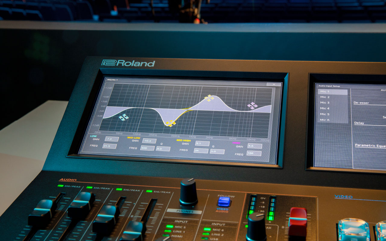 Switcher Roland รุ่น VR-400UHD 4K Streaming AV Mixer