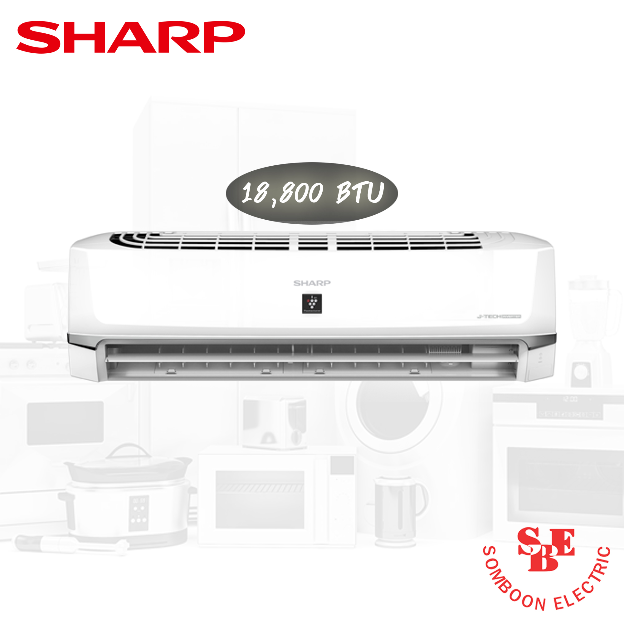 แอร์ Sharp 18,800 BTU Inverter Plasmacluster Alot รุ่น AH-XP18YMB
