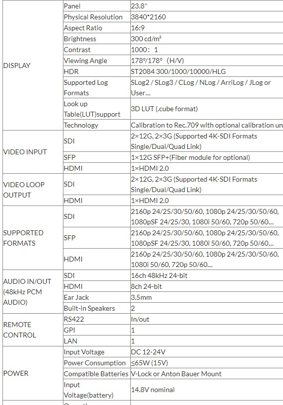 Q23 23.8 inch 12G-SDI