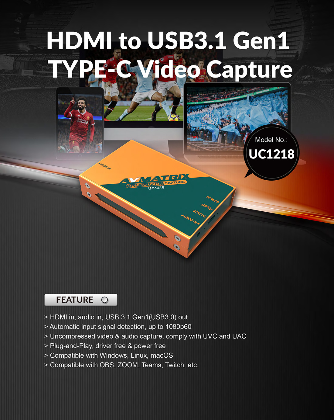 AVMatrix - UC1218 HDMI to USB 3.0 Video Capture