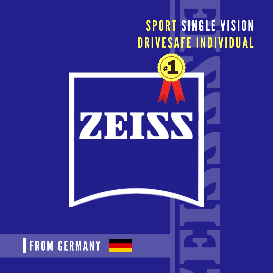 ZEISS SPORT DRIVESAFE INDIVIDUAL เลนส์สายตาไซส์ เฉพาะบุคคล มุมมองกว้างกว่า เหมาะสำหรับกีฬาขับขี่ เพื่อการมองเห็นขั้นสุด