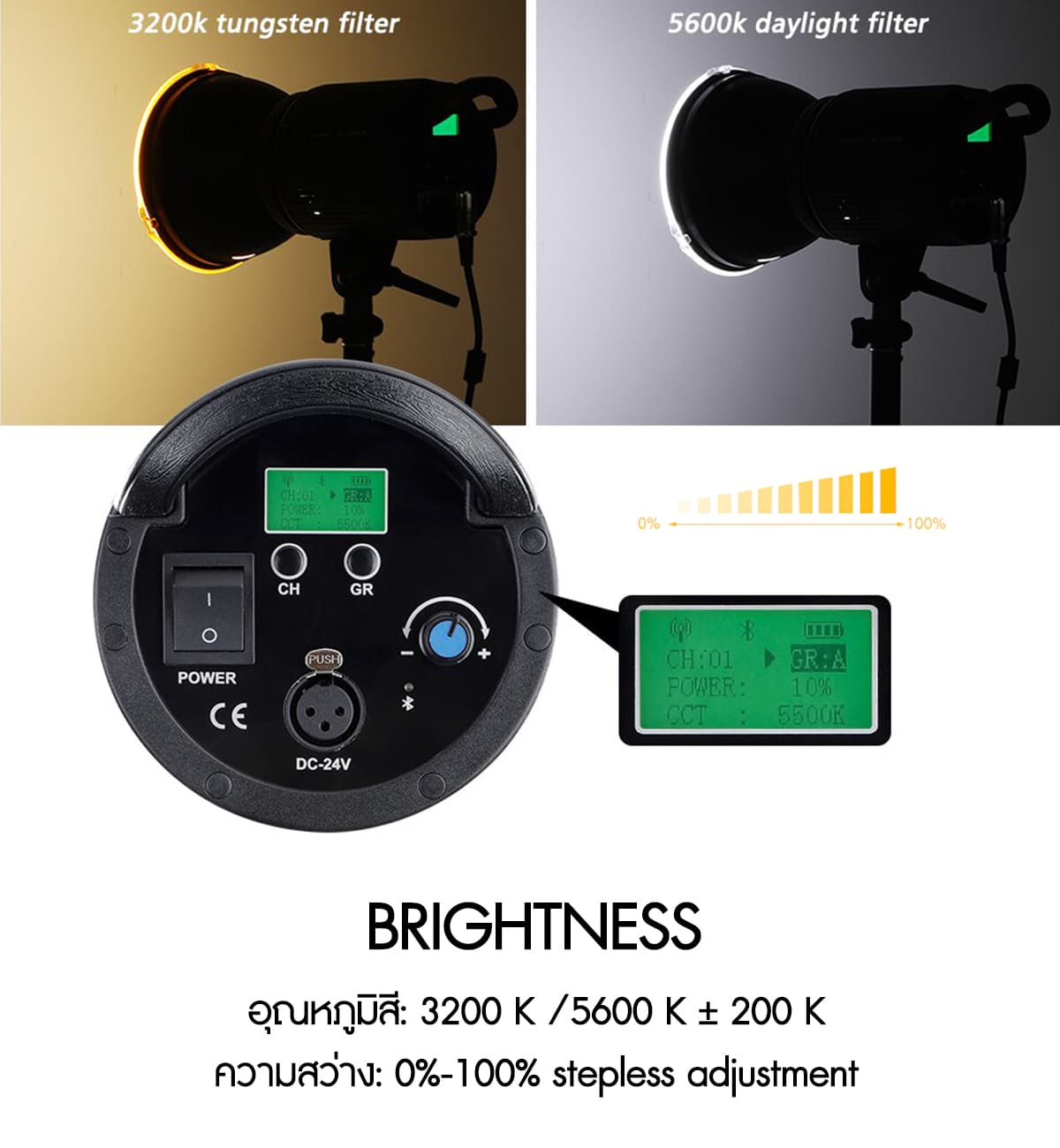 Nicefoto HC-1000Bii LED 100w 5500k สีตรง CRI95+ ไฟสตูดิโอคุณภาพสูง รับประกันศูนย์ไทย