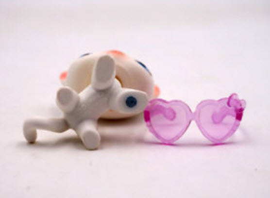 แว่นตา กรอบหัวใจ สีม่วง