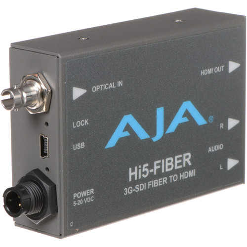 AJA Hi5-Fiber 3G-SDI over Fiber to HDMI Video and Audio Converter