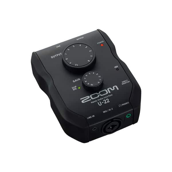 ZOOM U-22 Handy Audio Interfaces รองรับ Hi-Z ใช้งานได้ประมาณ 5 ชั่วโมง ด้วยแบตเตอรี่ AA alkaline 2 ก้อน