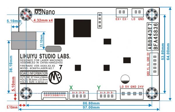 การ์ด M2-NANOสำหรับ laser 40 และ 50 W.