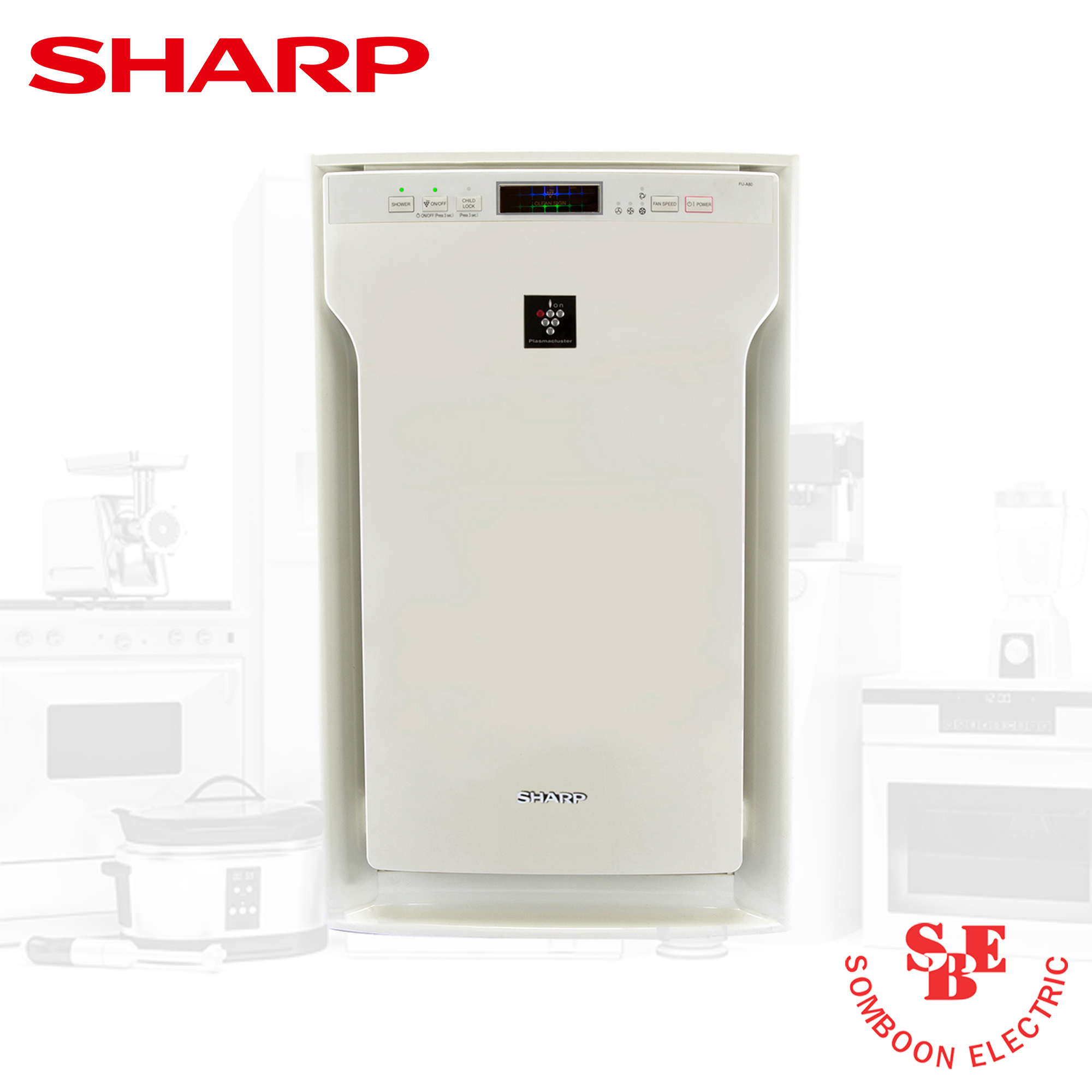 เครื่องฟอกอากาศ Sharp PlasmaCluster 62 ตร.ม. รุ่น FU-A80TA