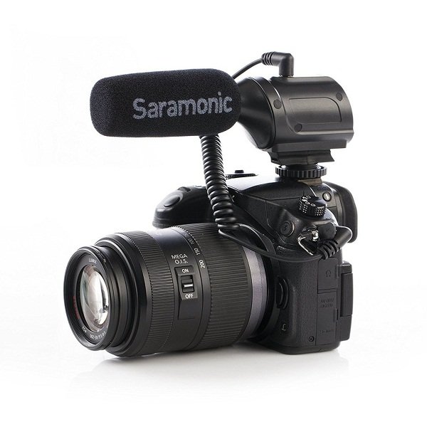 Saramonic SR-PMIC1 Super-Cardioid Unidirectional Condenser Microphone with Integrated Shockmount, Low-Cut Filter & Battery-Free
