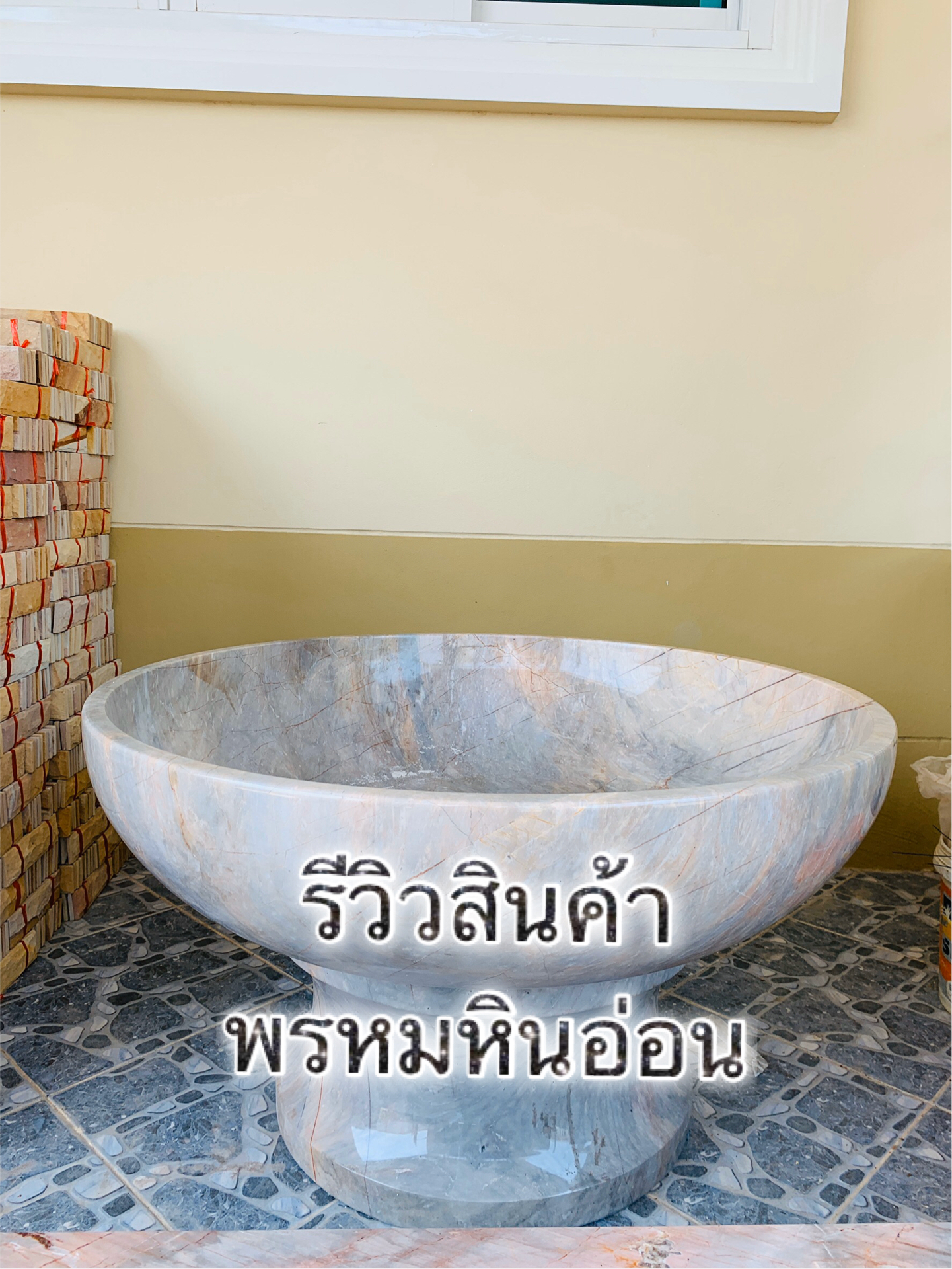 อ่างหินอ่อน100ซมพร้อมขาตั้ง30ซม