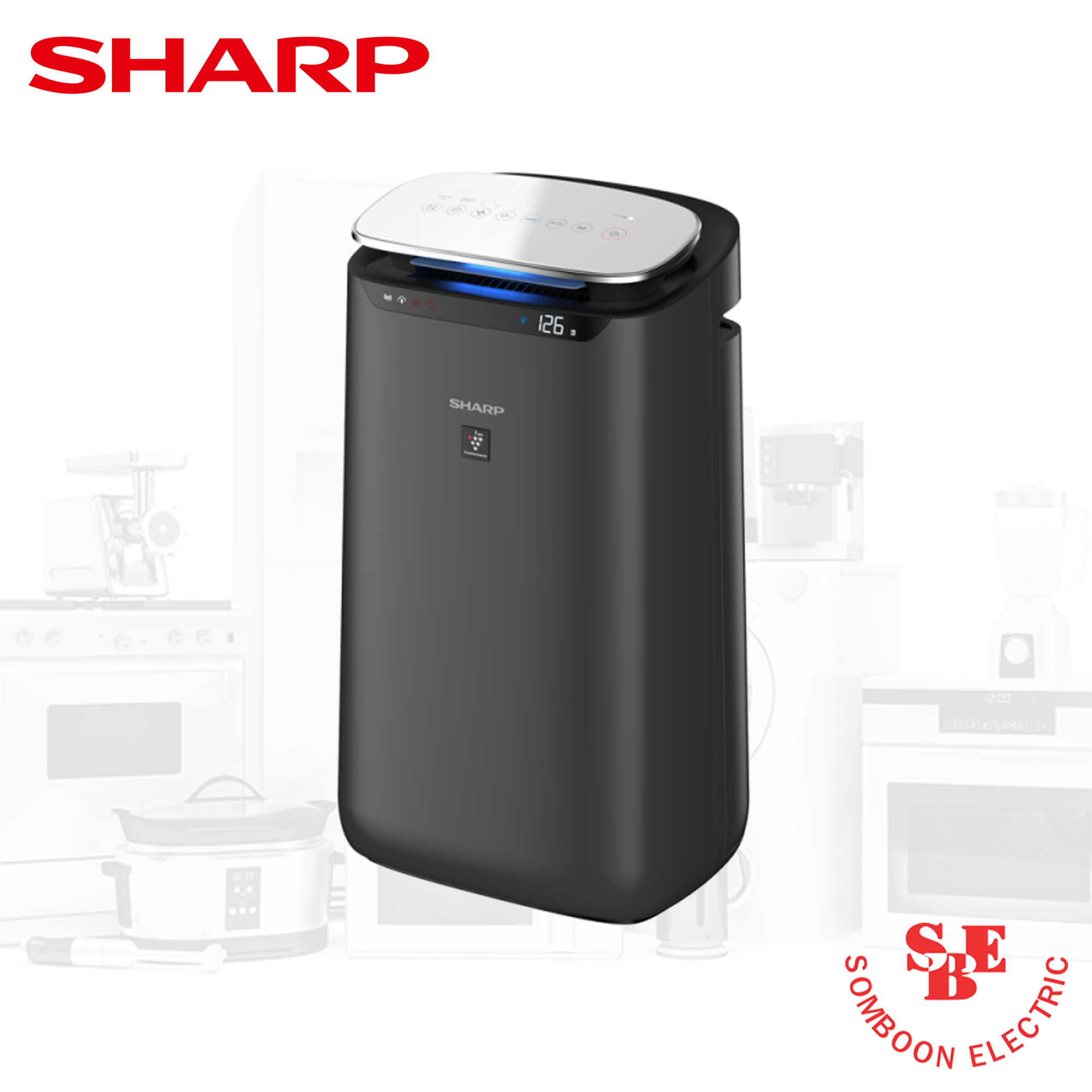 เครื่องฟอกอากาศ Sharp PlasmaCluster 62 ตร.ม. รุ่น FP-J80TA-H