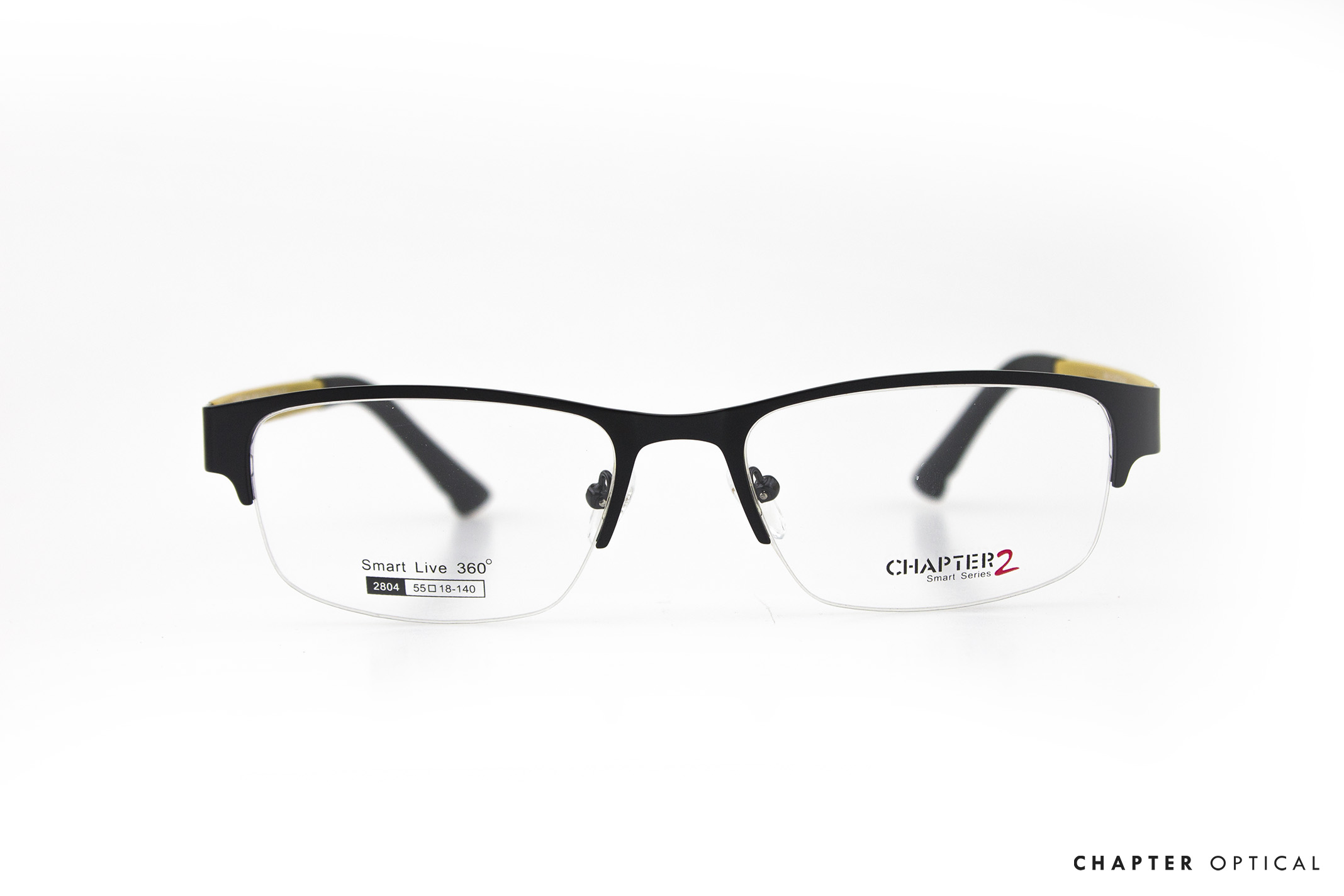 กรอบแว่น รุ่น 2804 กรอบเซาะร่อง / ดำเหลือง