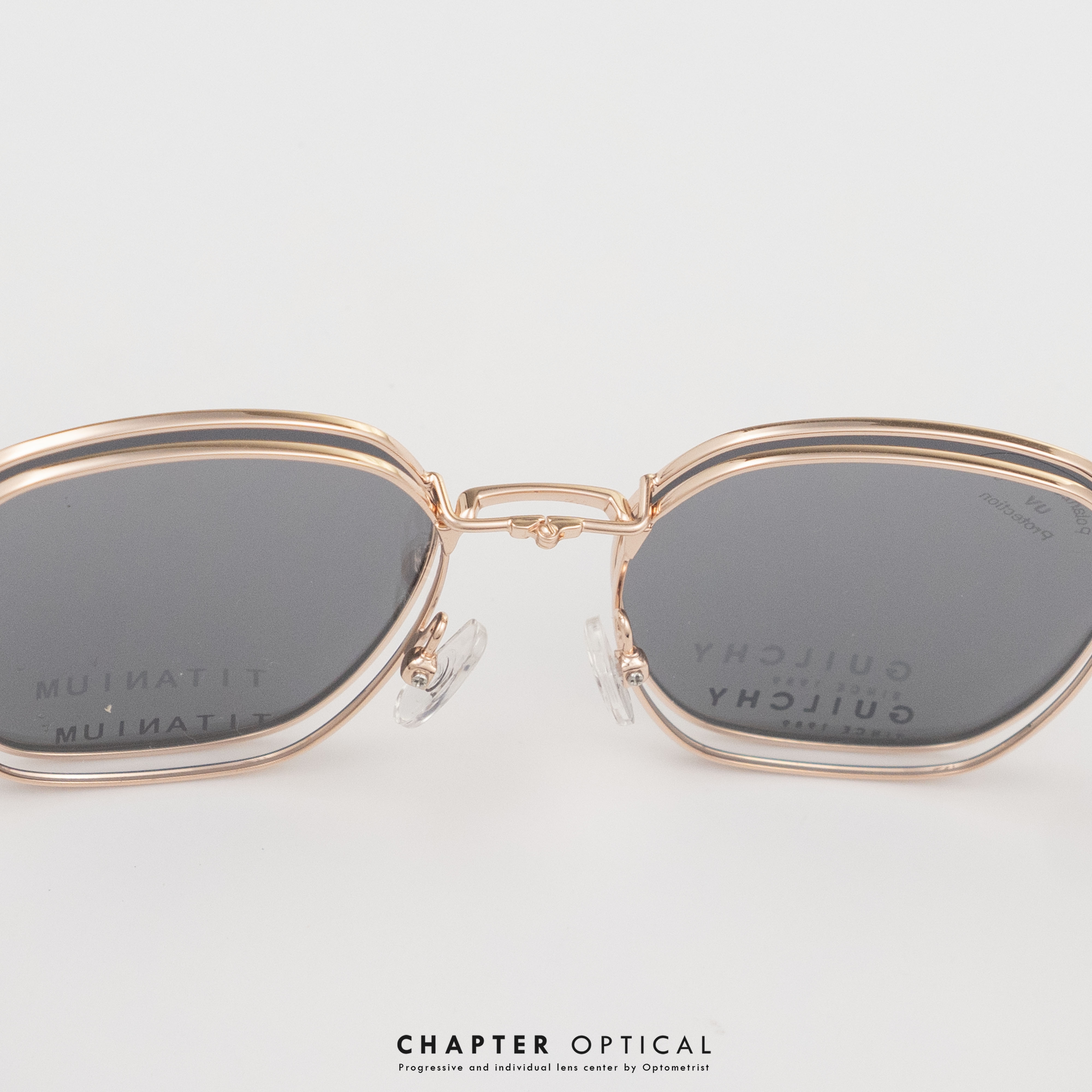 กรอบแว่นตา GUILCHY รุ่น MS-4-C05 แว่นไทเทเนียมพร้อมคลิปออนแม่เหล็ก Polarized