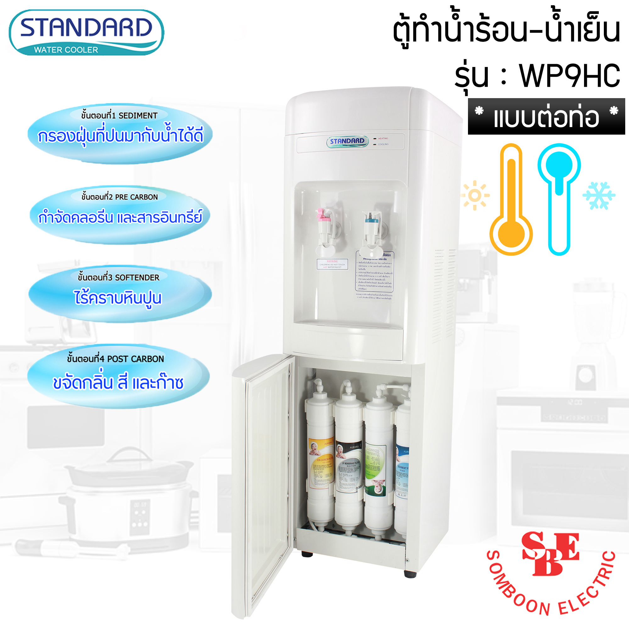 ตู้ทำน้ำร้อน-เย็น Standard แบบต่อท่อประปา รุ่น WP9HC
