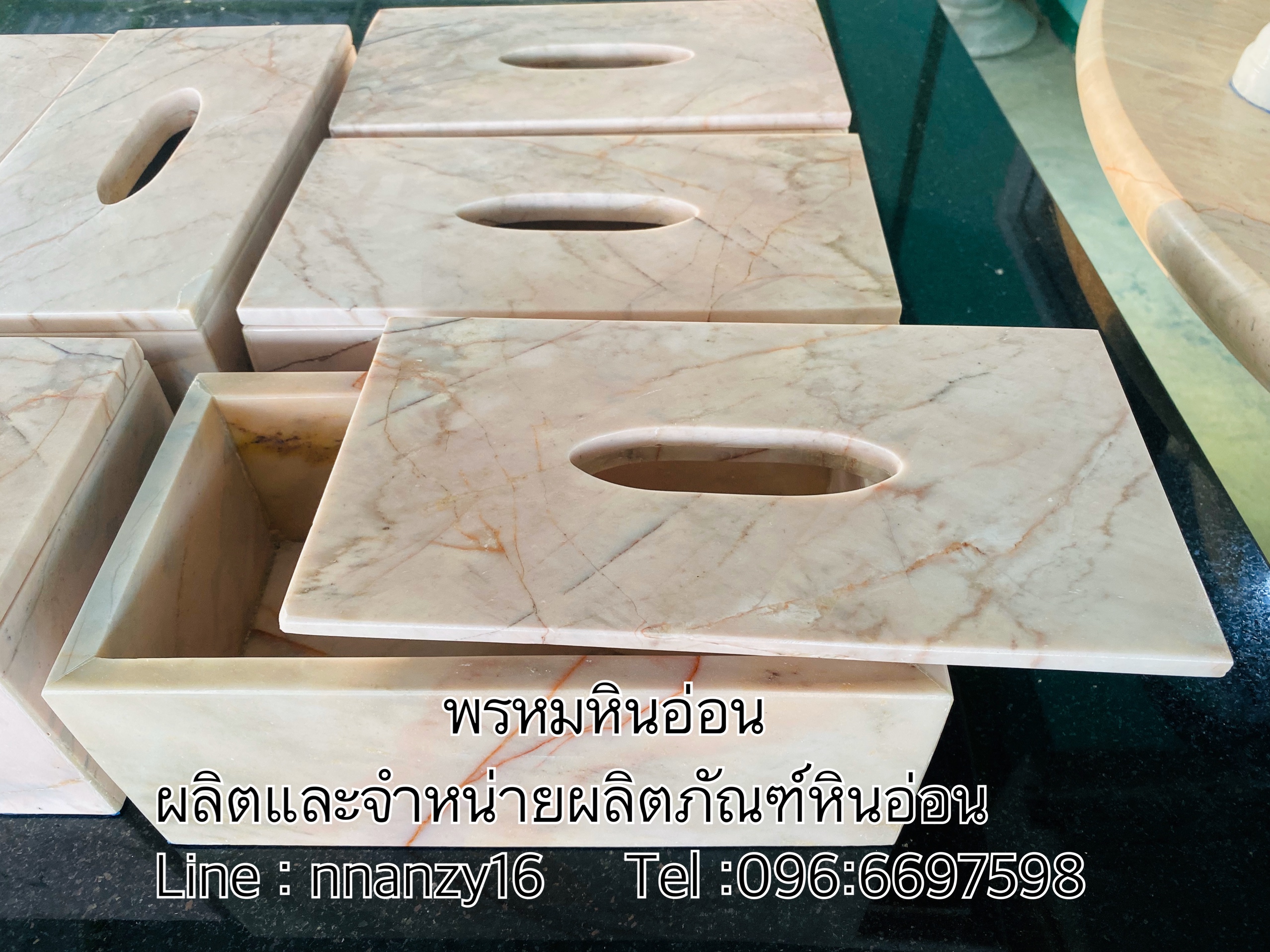 กล่องทิชชู่หินอ่อน(แบบยาว)