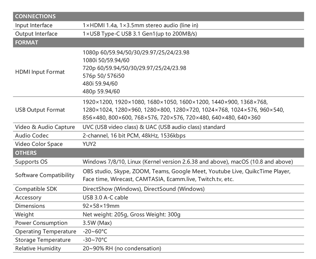AVMatrix - UC1218 HDMI to USB 3.0 Video Capture