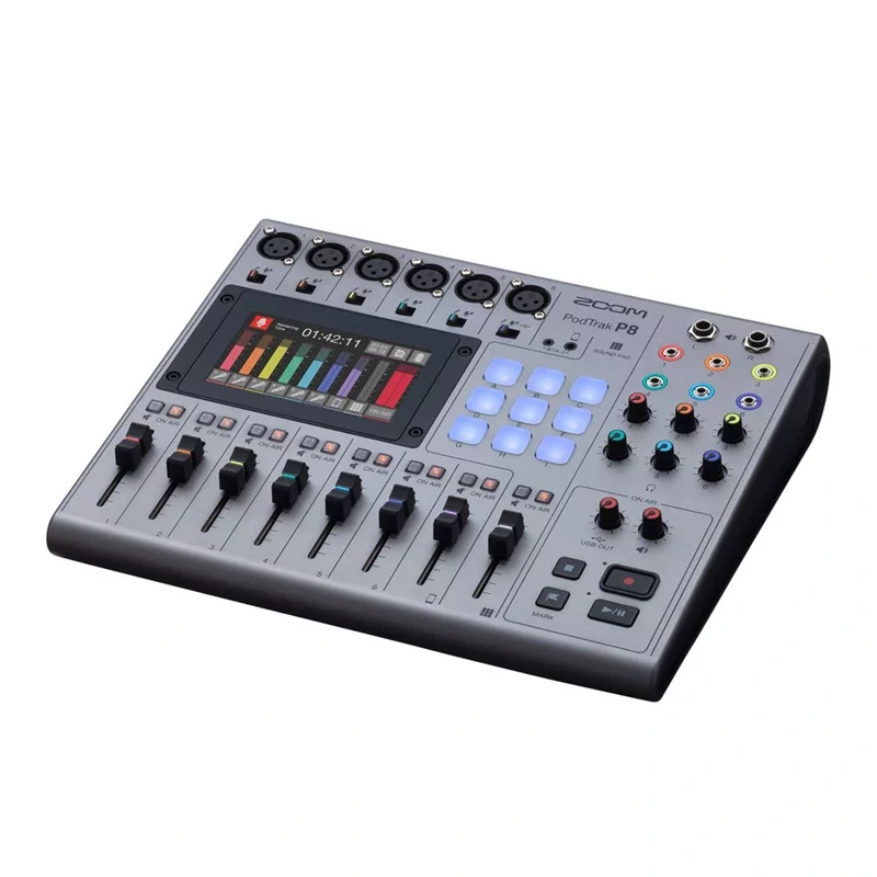 ZOOM PODTRAK P8 Podcast Recorder บันทึกพร้อมกันได้ถึง 13 track อินพุตไมค์ 6 ช่อง พร้อมขั้วต่อ XLR