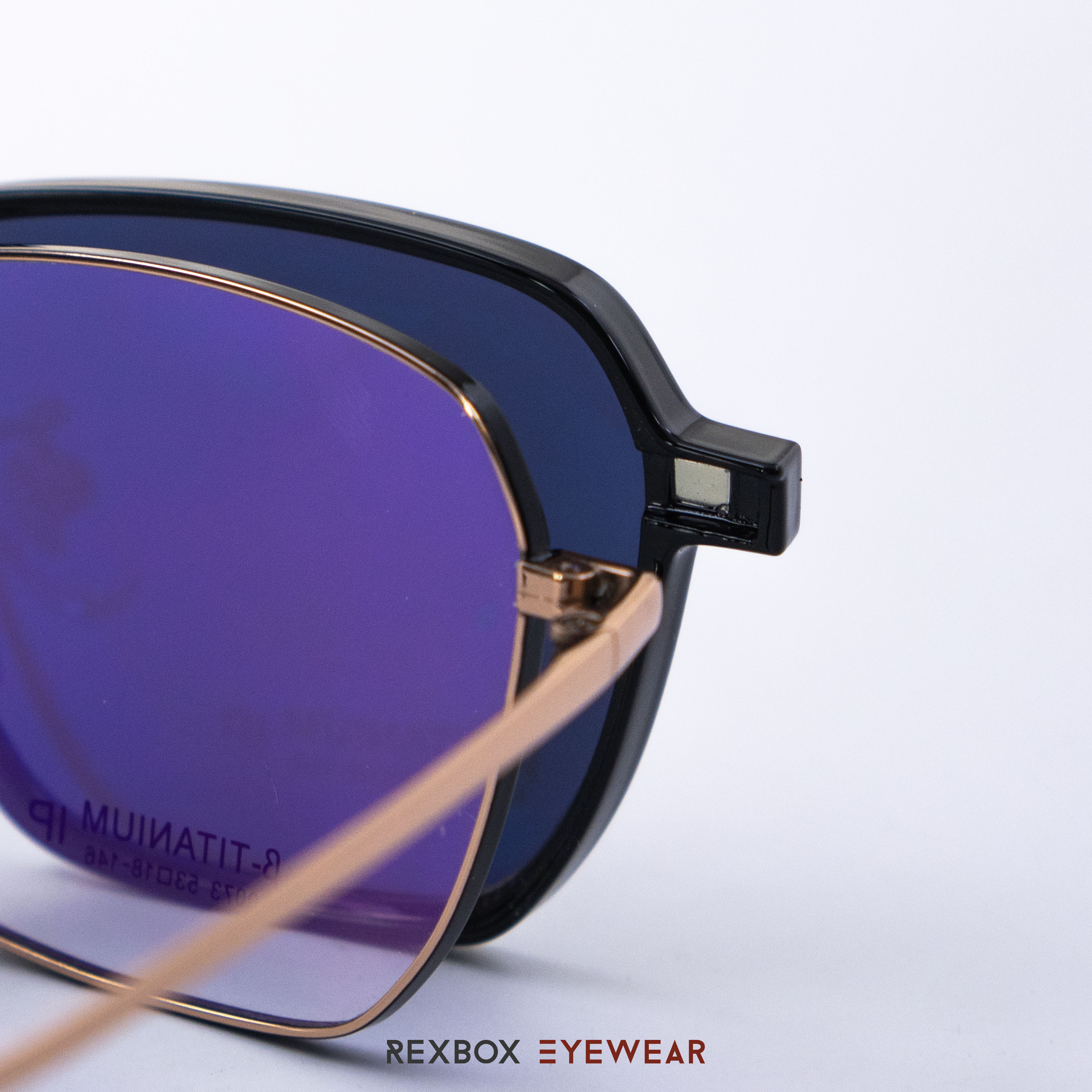 REXBOX รุ่น B-TITANIUM ไทเทเนียม พร้อมคลิปออน Polarized สีดำฉาบปรอทด้านหลังกันยูวี (50073-C17)