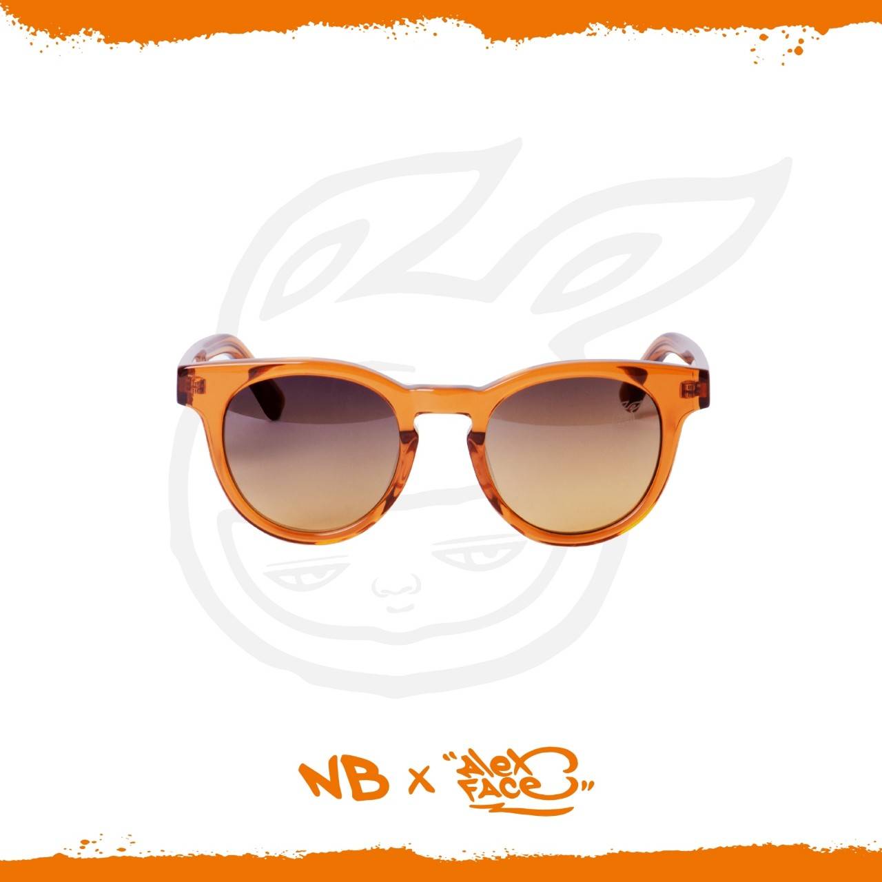 New Balance Eyewear x Alex Face กรอบกันแดดสีน้ำตาล เลนส์น้ำตาลใล่สี
