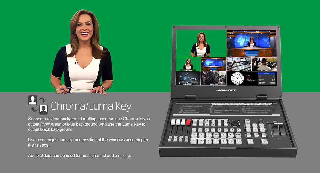 Switcher AVMatrix - PVS0615U Portable 6CH Streaming Switcher