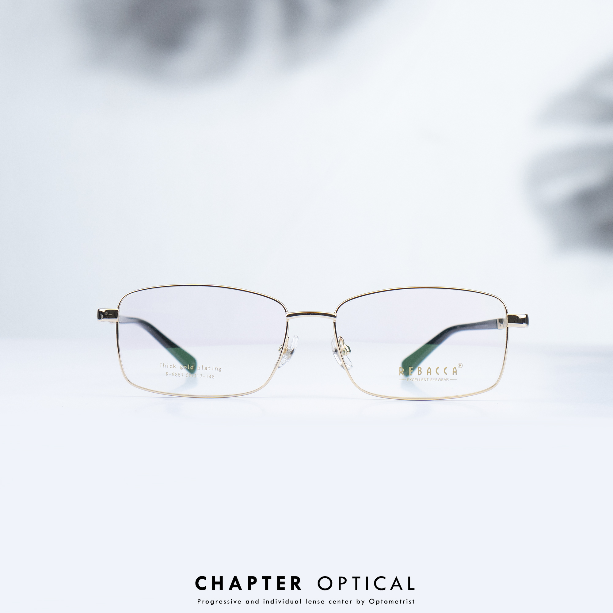 กรอบแว่นแฟชั่น รุ่น R-9857-C.gold ( พร้อมเลนส์สายต 1990 บาท )