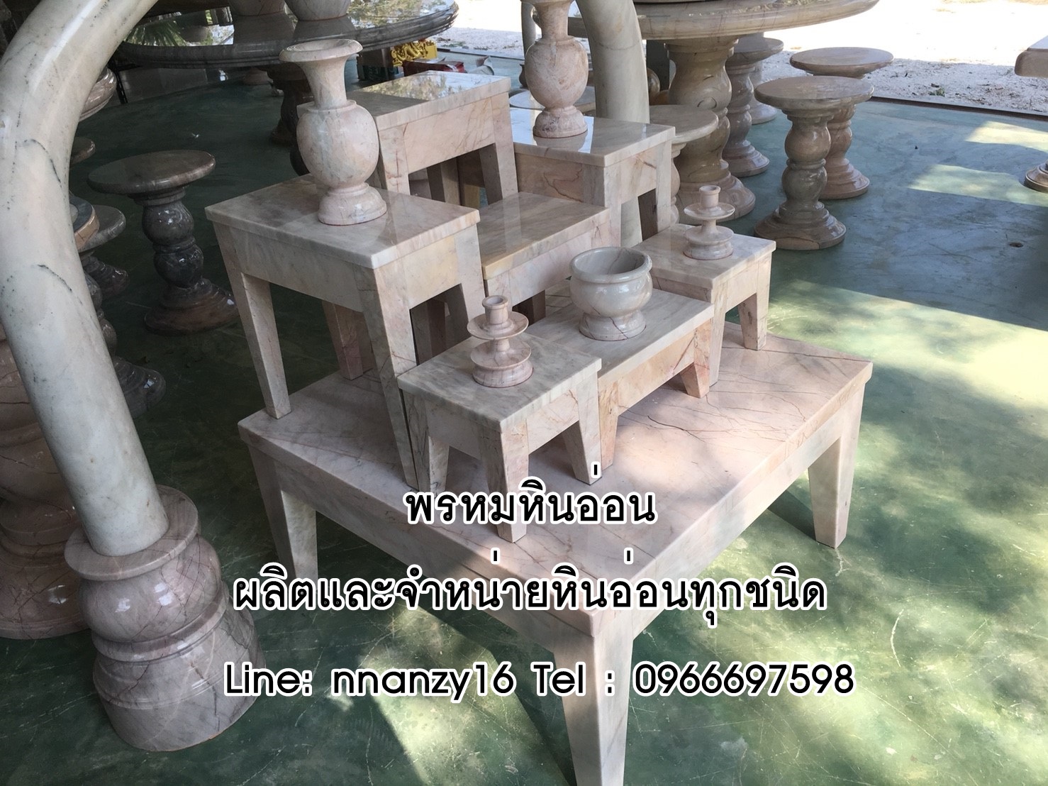 โต๊ะหมู่บูชาชุด7ทรงโมเดิร์น