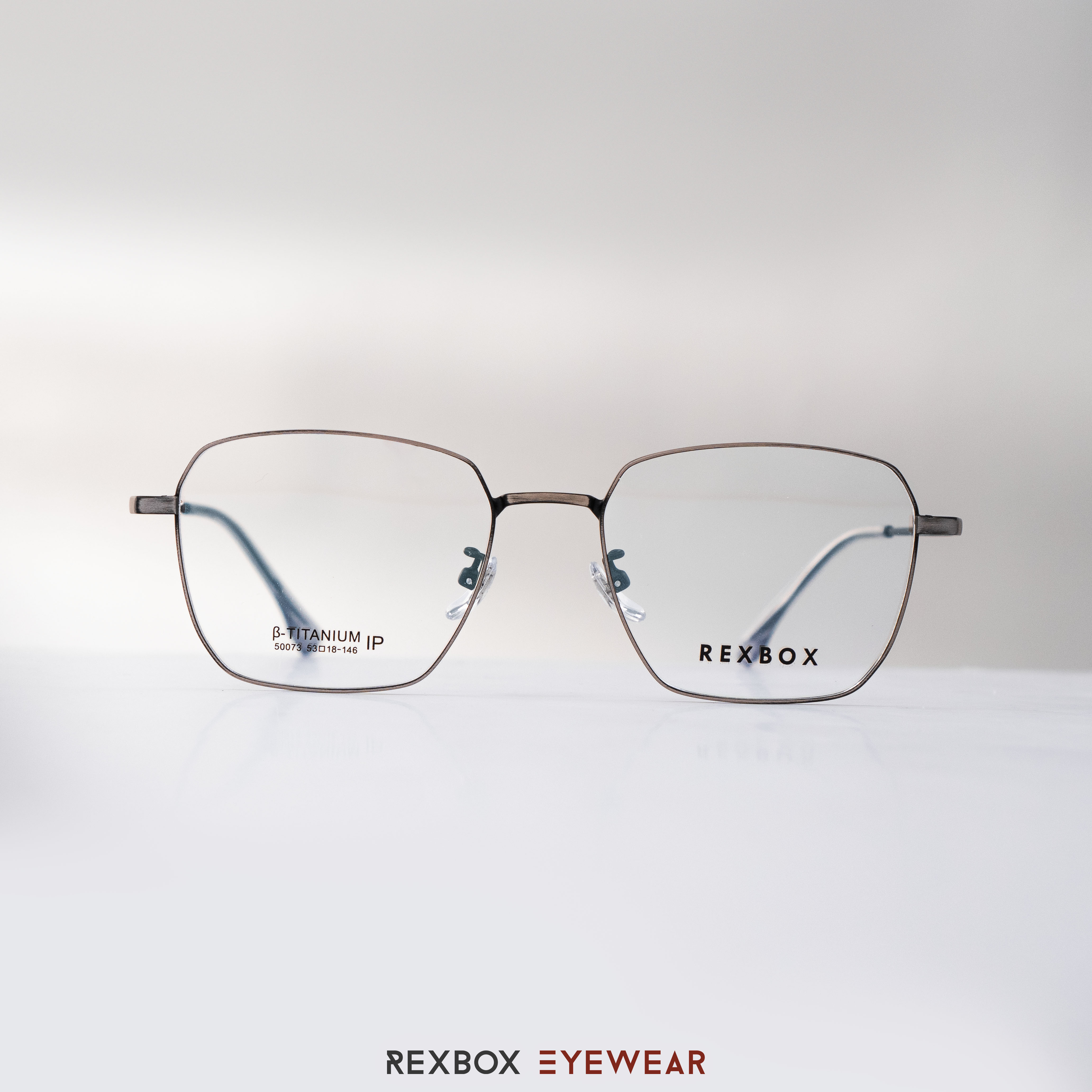 REXBOX รุ่น B-TITANIUM ไทเทเนียม พร้อมคลิปออน Polarized สีดำฉาบปรอทด้านหลังกันยูวี (50073-C37)