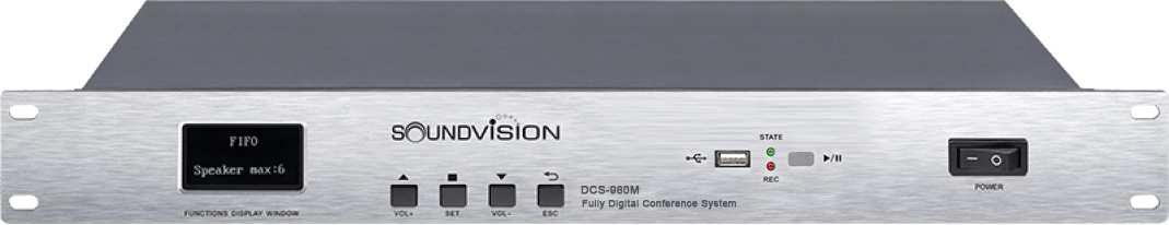SOUNDVISION DCS-980M เครื่องควบคุมชุดไมค์ประชุมดิจิตอล พร้อมบันทึกเสียงและป้องกันไมค์หวีดหอน
