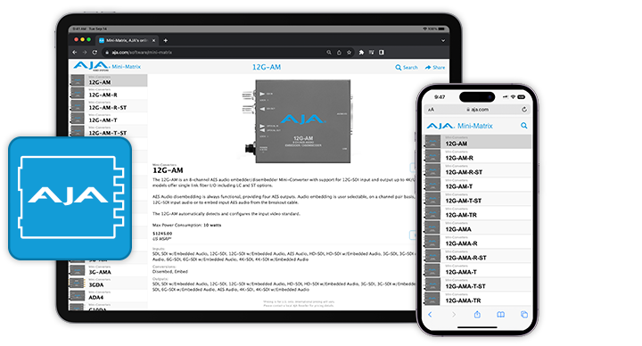 AJA FiDO-2R-12G 2-Channel Single Mode LC Fiber to 12G-SDI Receiver