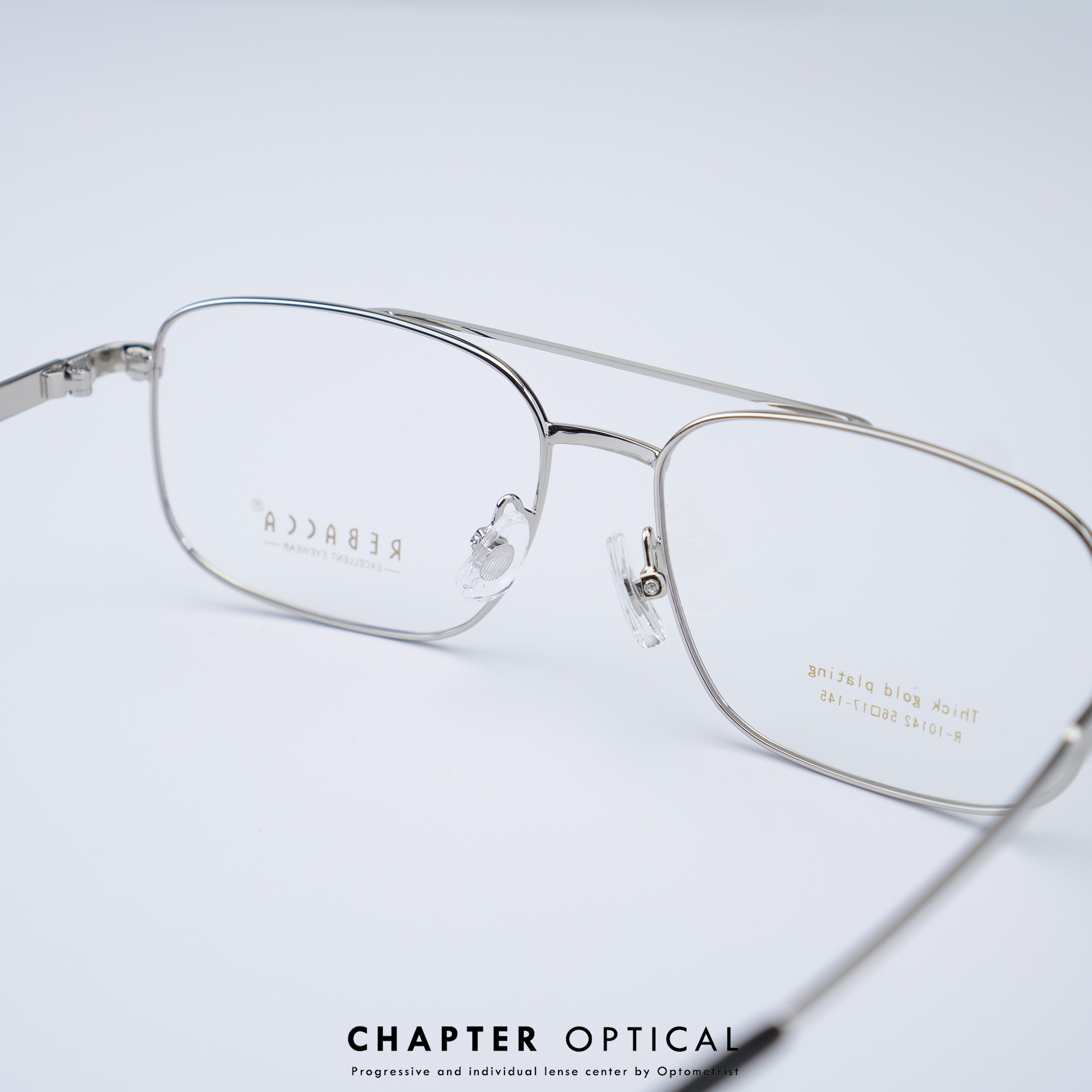 กรอบแว่นแฟชั่น รุ่น R-10142-C. silver ( พร้อมเลนส์สายต 1990 บาท )