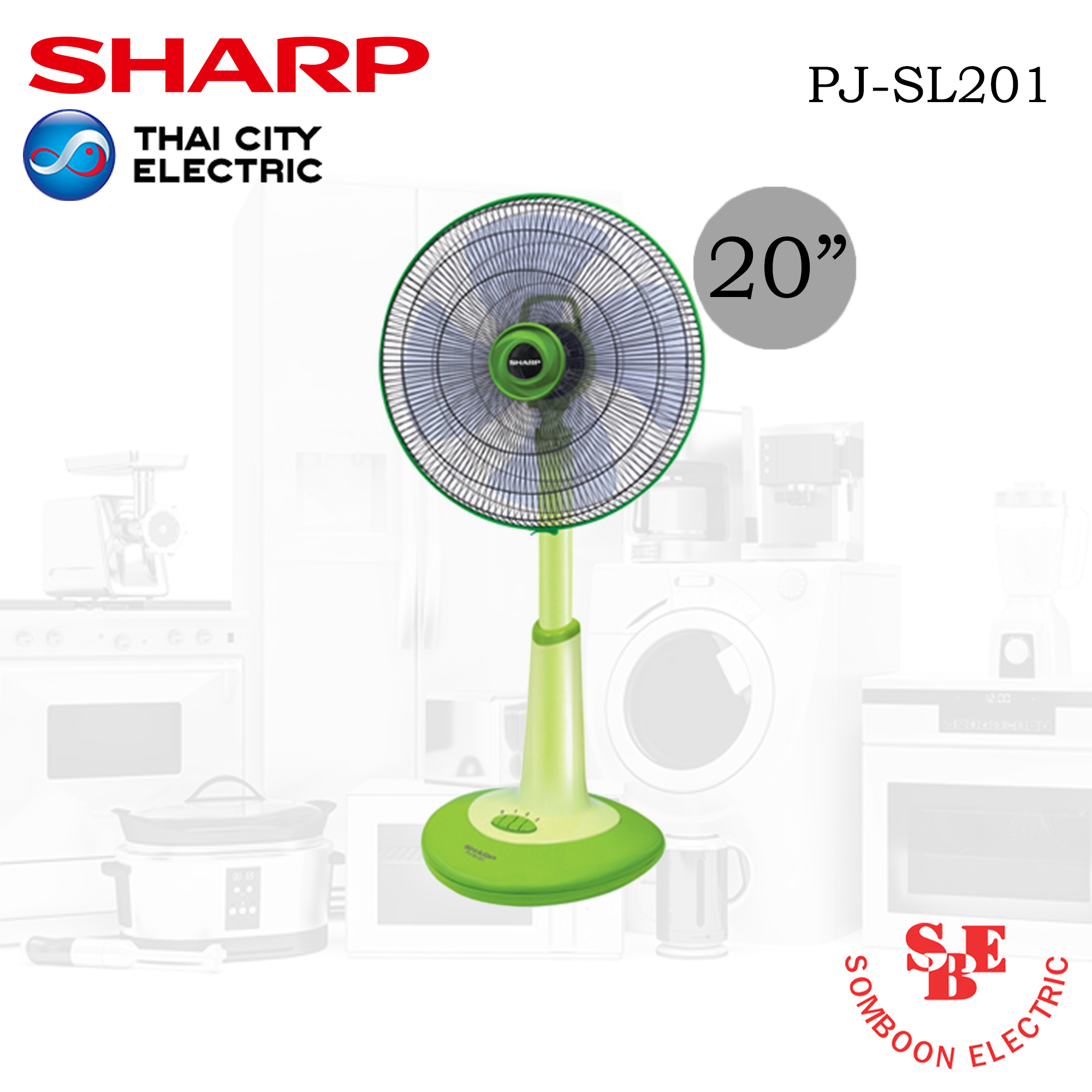 พัดลมสไลด์ Sharp 20" รุ่น PJ-SL201