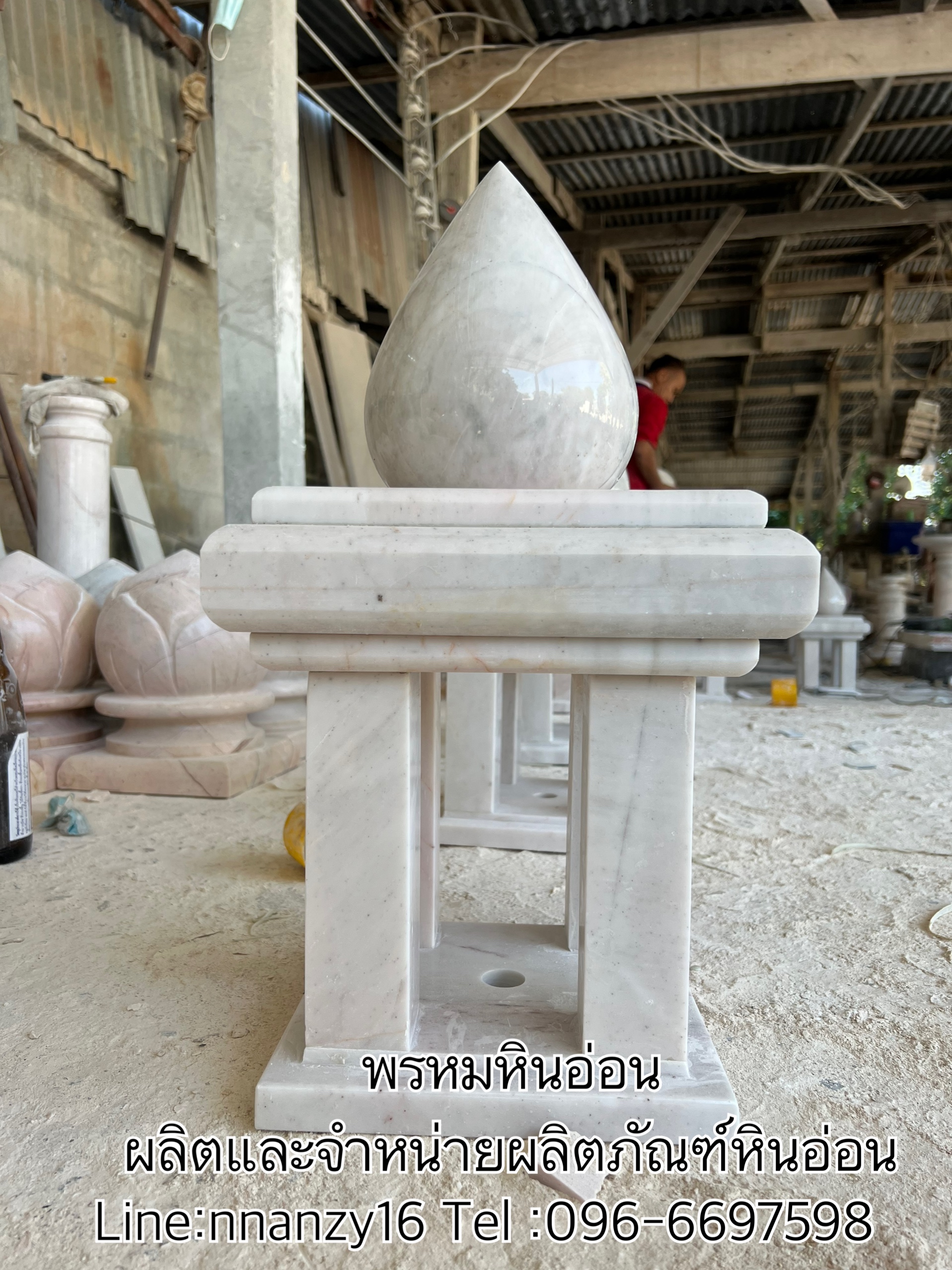 บัวหัวเสาหินอ่อน(ทรงเหลี่ยม)