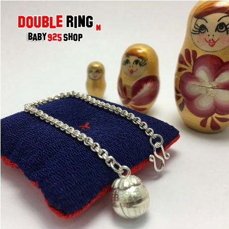 สร้อยมือเด็ก6" ลายDRing M กระพรวนมังคุด