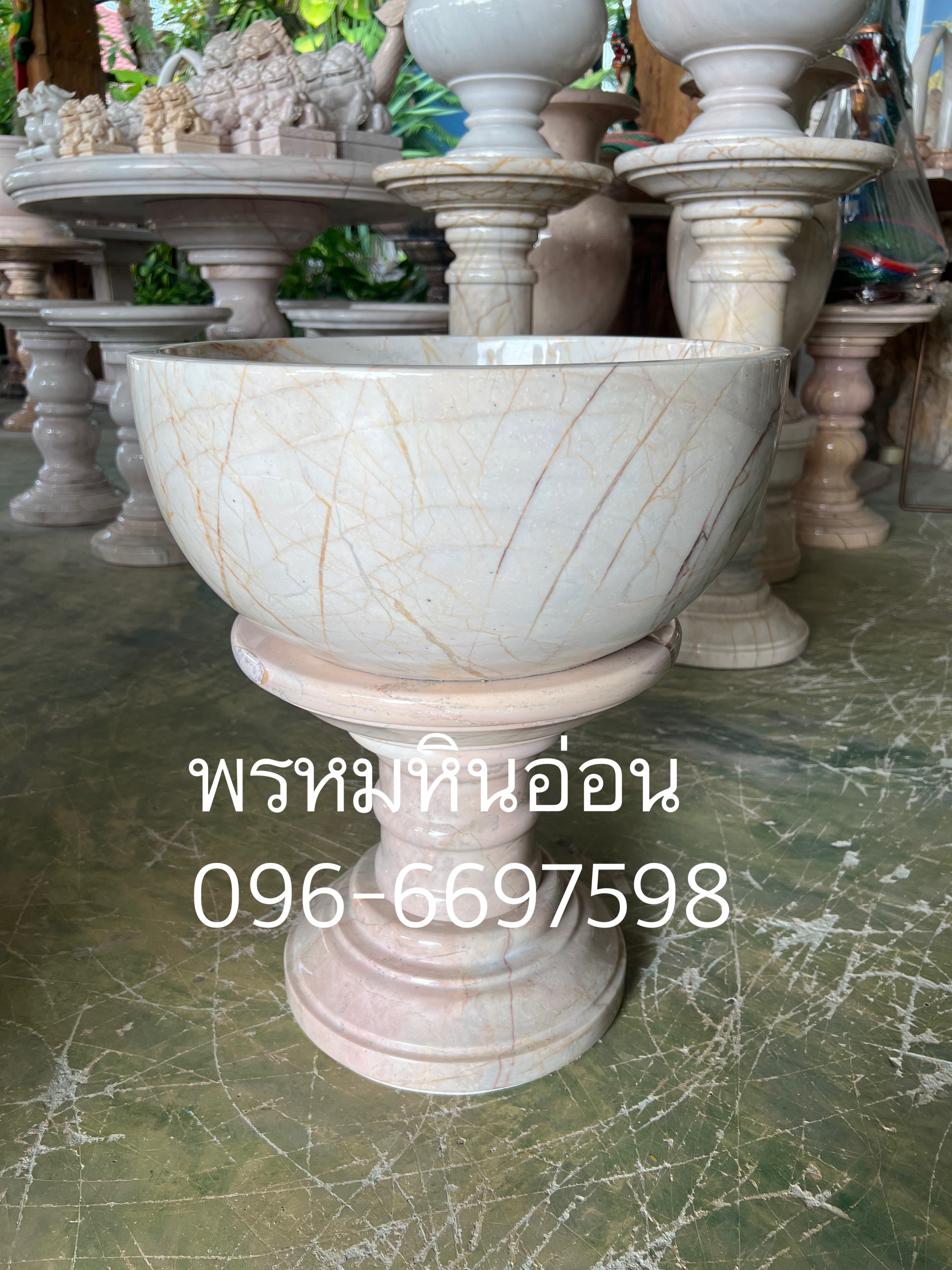 อ่างหินอ่อน40ซมพร้อมขาตั้ง