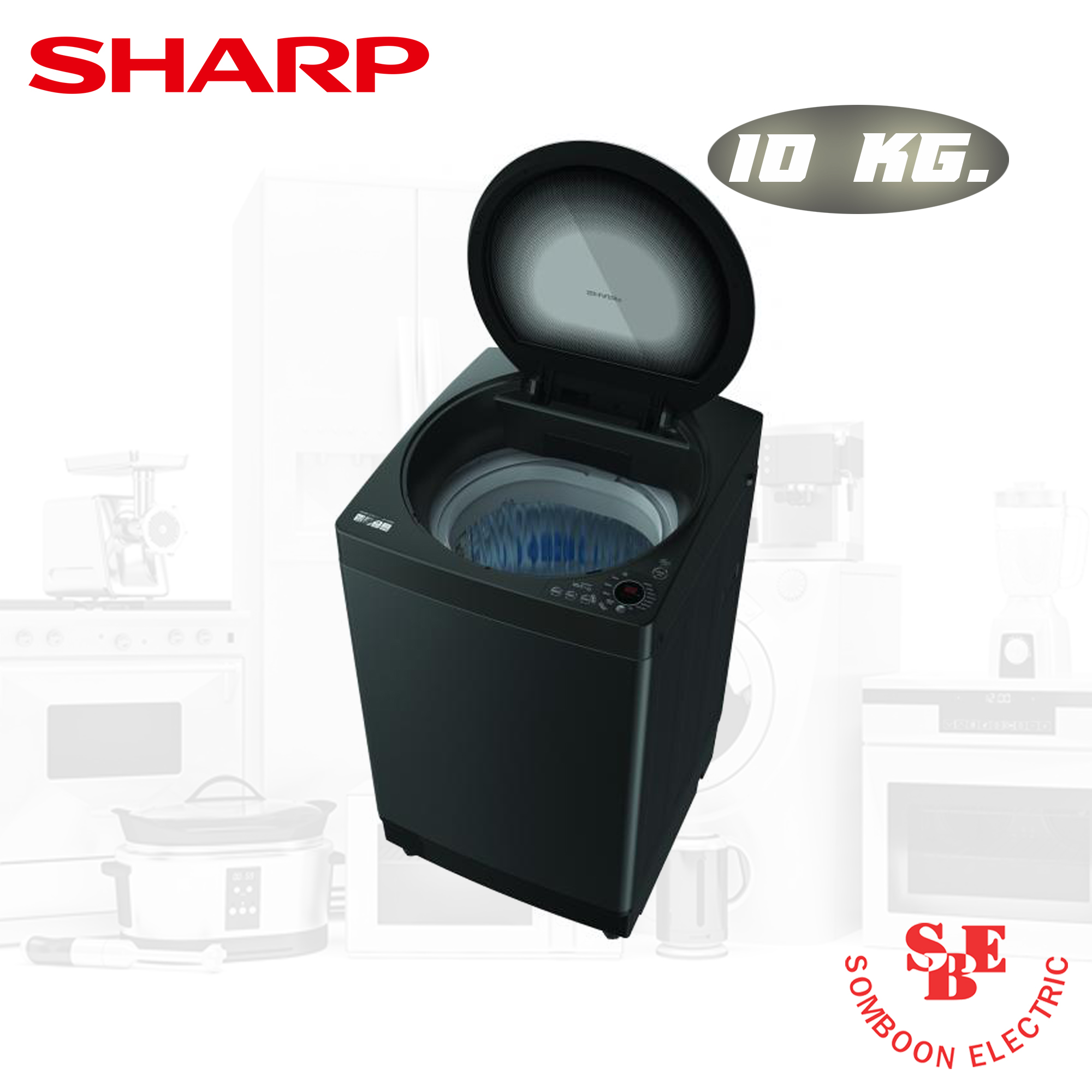 เครื่องซักผ้า Sharp 10 กก. รุ่น ES-W10HT