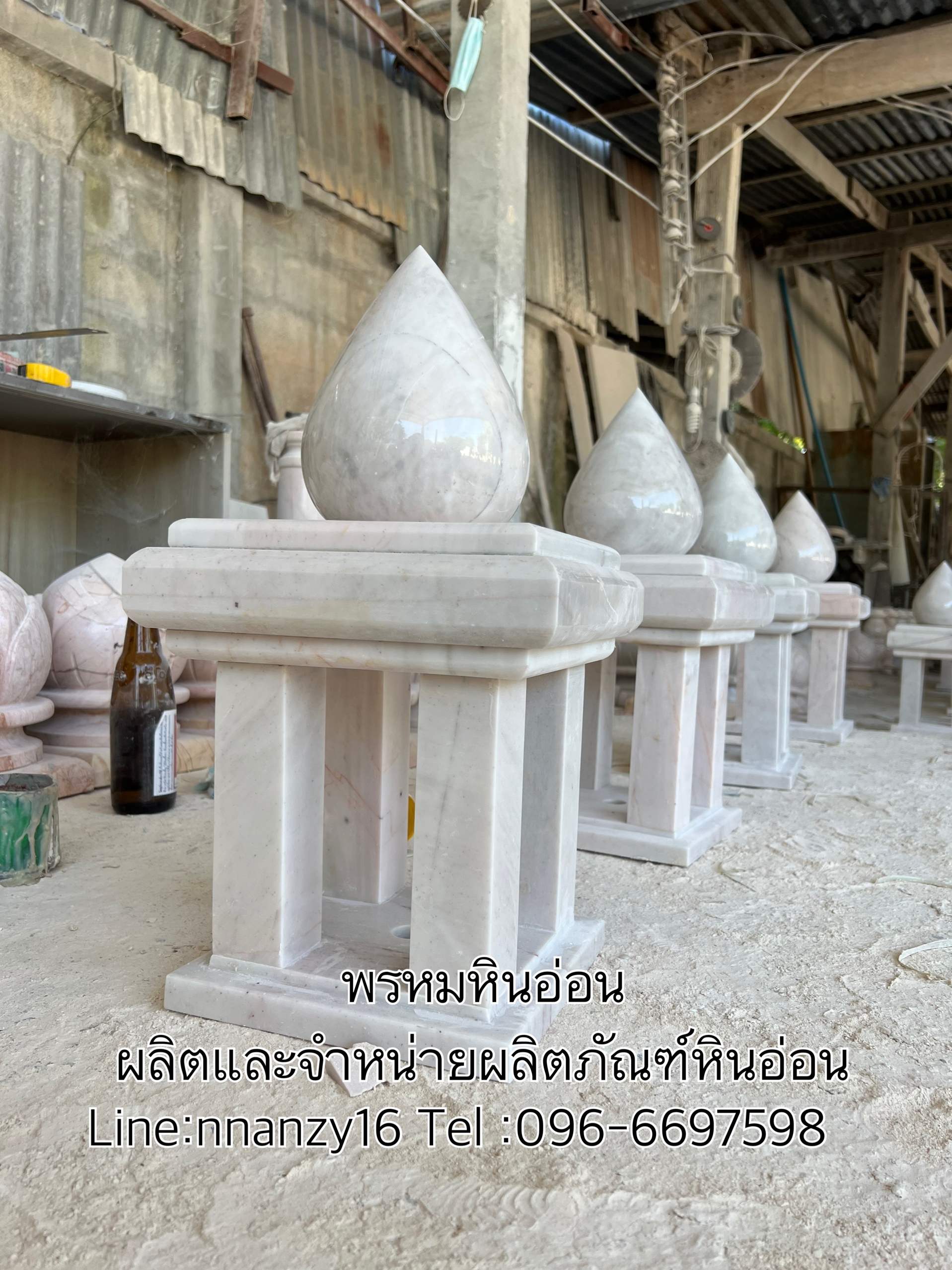 บัวหัวเสาหินอ่อน(ทรงเหลี่ยม)