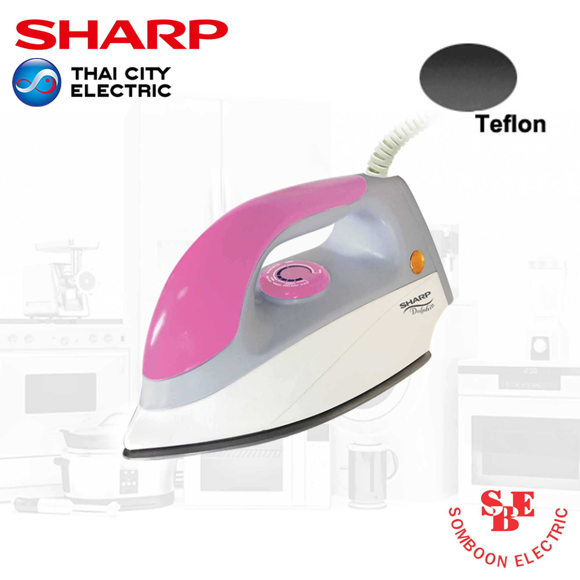 เตารีด Sharp 3.5 ปอนด์ เคลือบเทปลอน รุ่น AM-475T