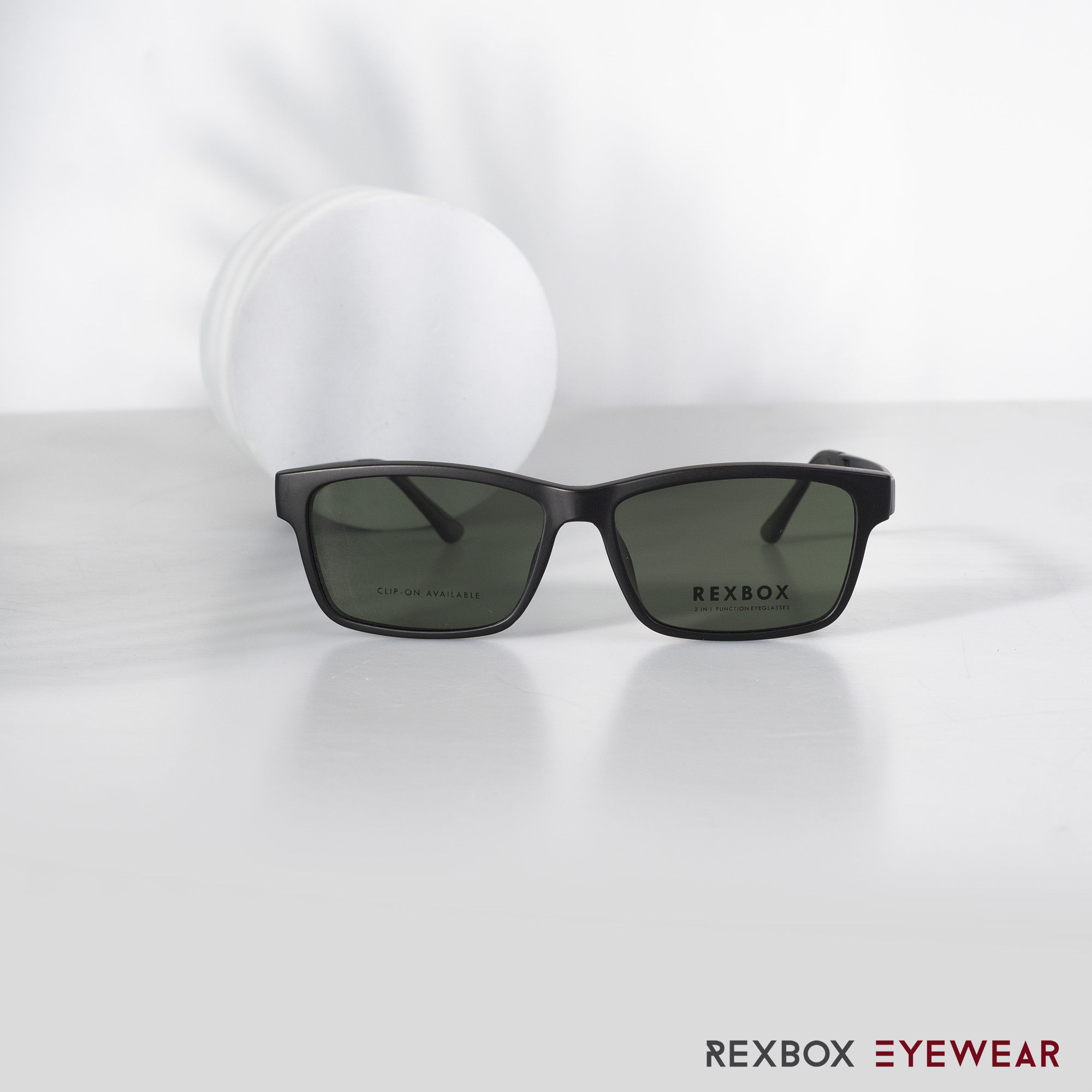 EX10 | กรอบสีดำ | คลิปออนเทาเขียว