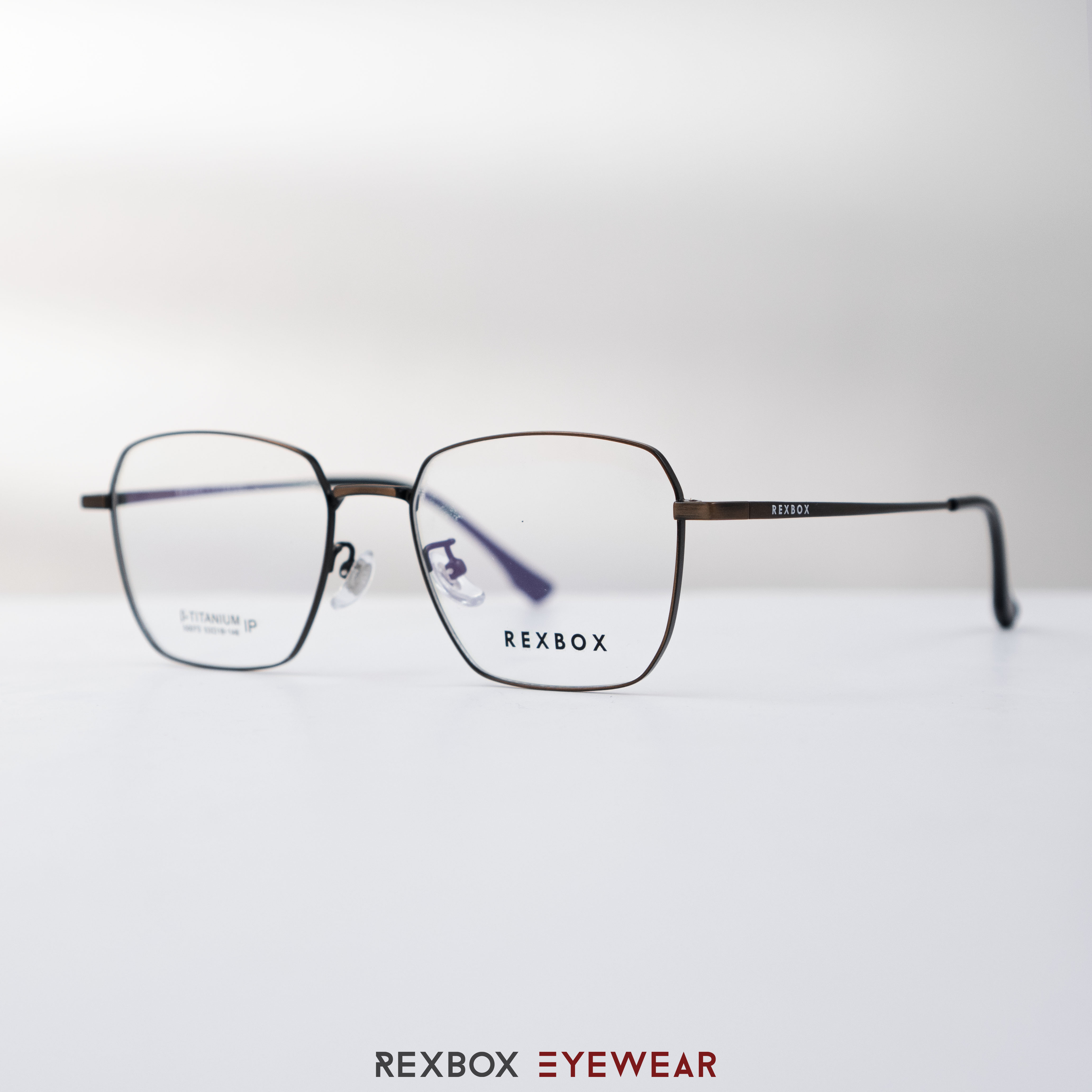 REXBOX รุ่น B-TITANIUM ไทเทเนียม พร้อมคลิปออน Polarized สีดำฉาบปรอทด้านหลังกันยูวี (50073-C57)