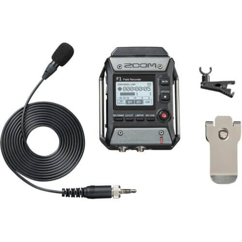 Zoom F1-LP 2-Input / 2-Track Portable Field Recorder with Lavalier Microphone (ประกันศูนย์)
