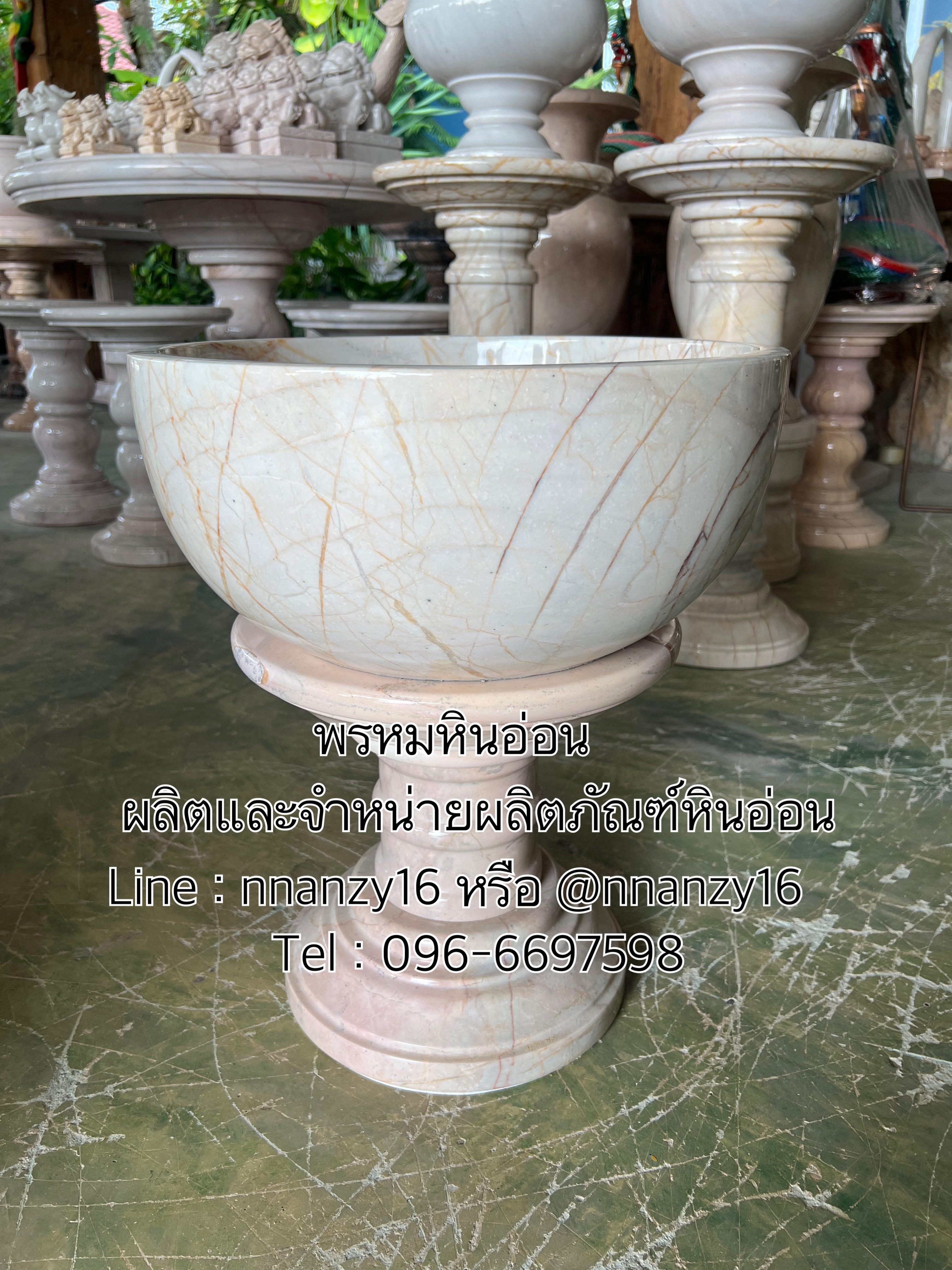อ่างหินอ่อน40ซมพร้อมขาตั้ง