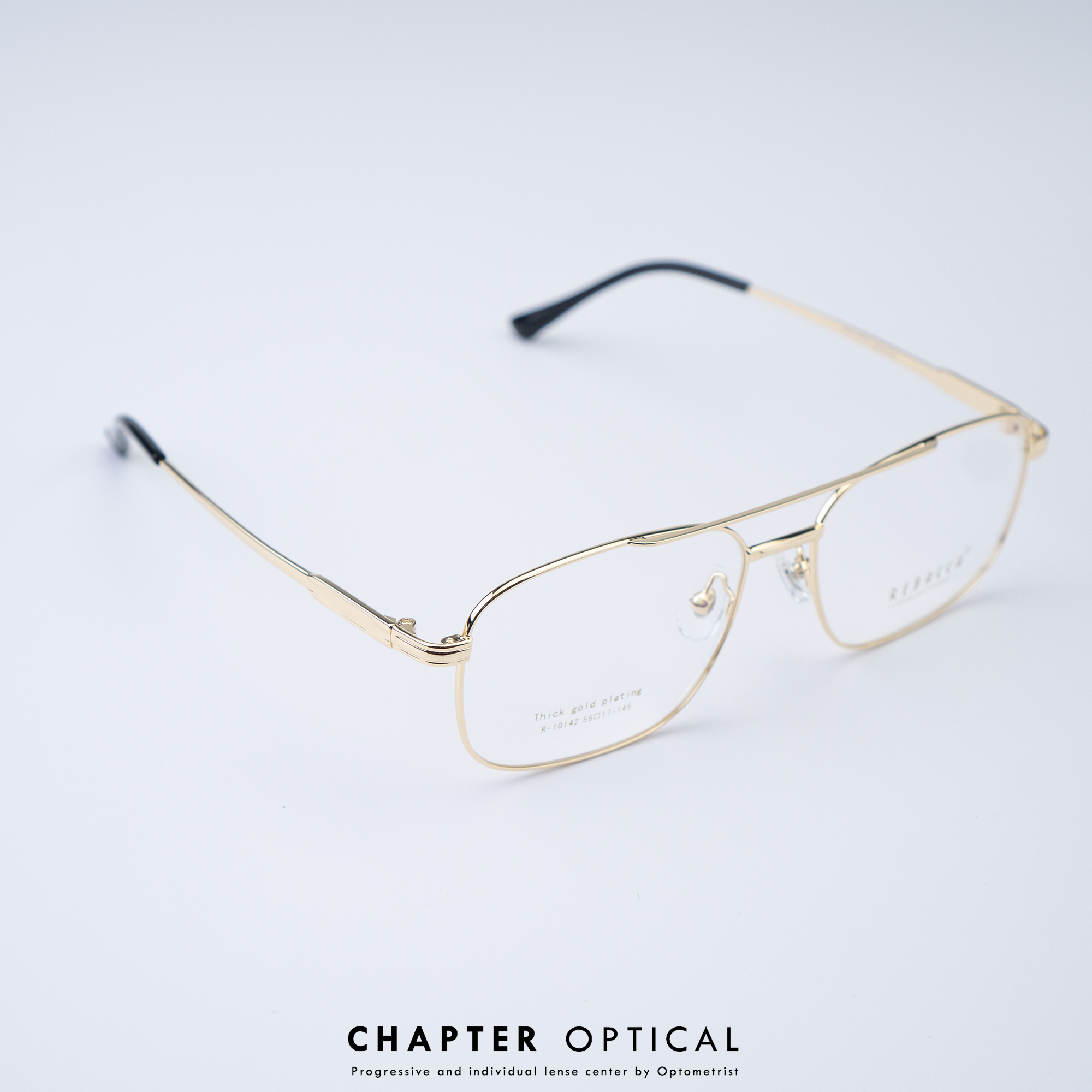 กรอบแว่นแฟชั่น รุ่น R-10142-C.gold ( พร้อมเลนส์สายต 1990 บาท )